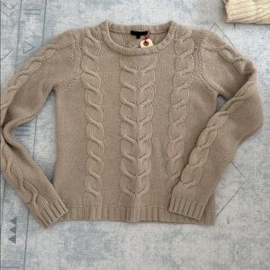 Ca va de Soi 100% Wool Cable Knit Beige Sweater